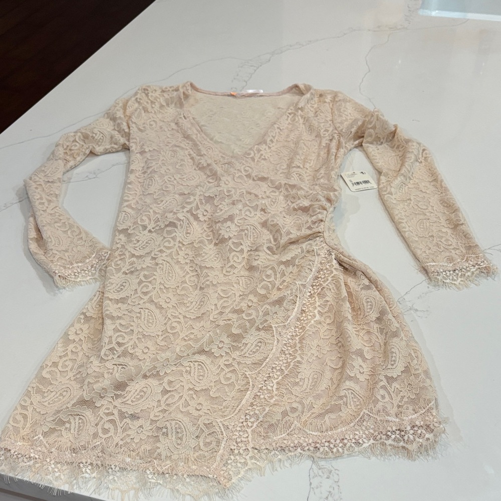 Elegant Lace Dress in Cream Feee People